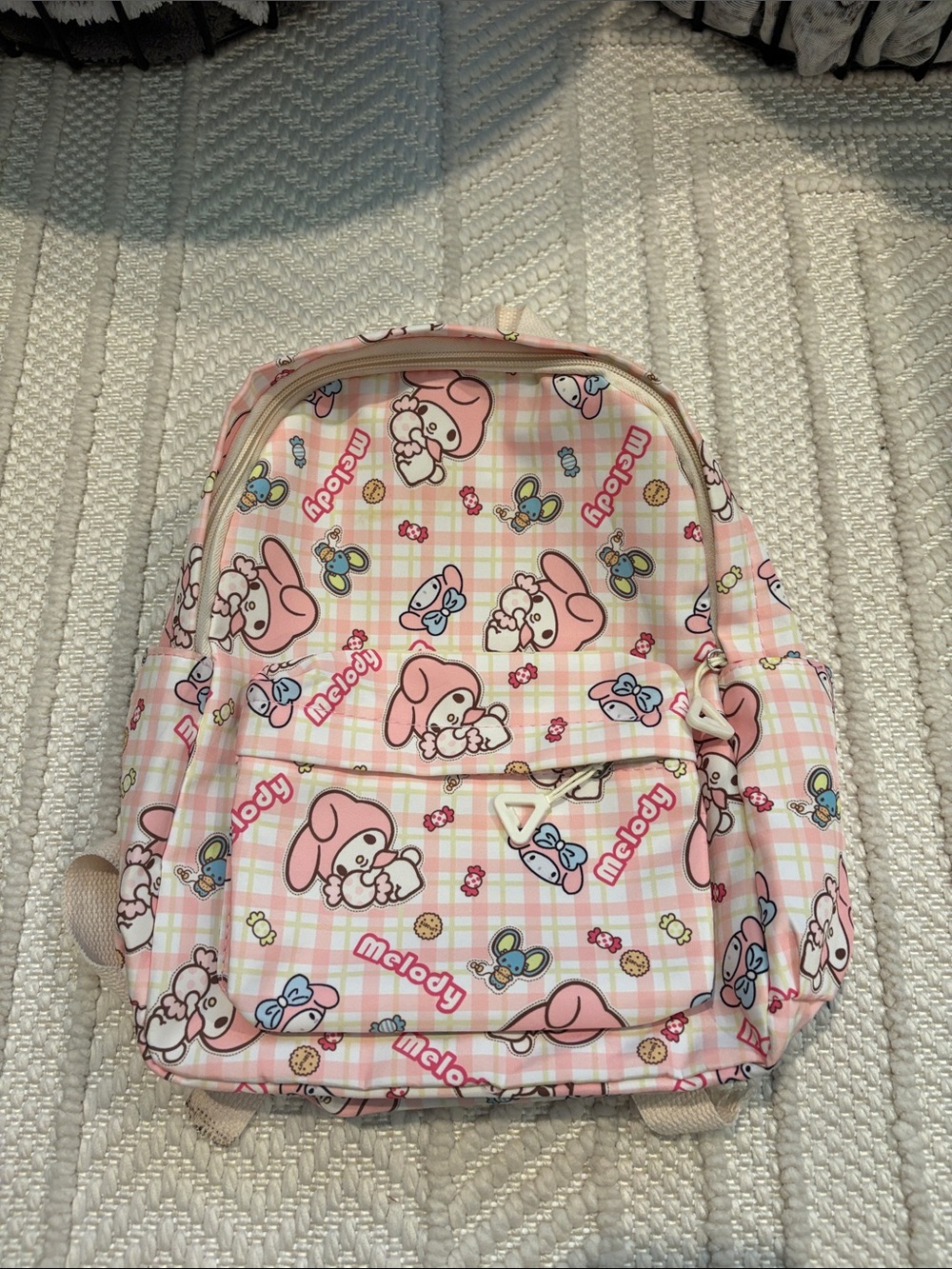 Sanrio My Melody Pink Plaid Kids Backpack
